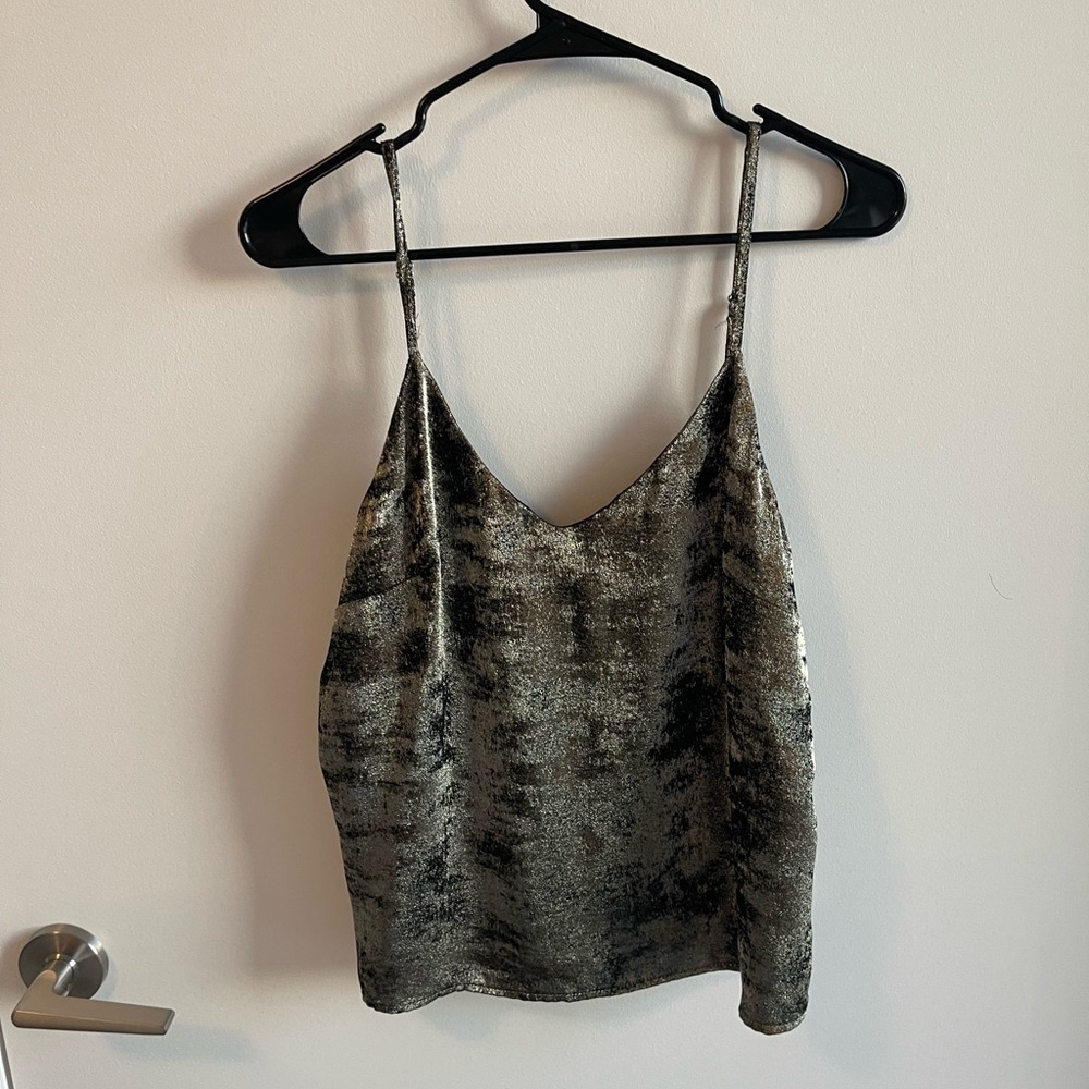 Self Contrast Elegant Black and Gold Women's Top